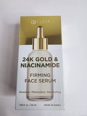 Clear Beauty 24K Gold & Niacinamide Firming Face Serum.  New in Sealed Box.